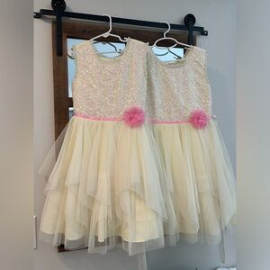 Jona Michelle Sequin Dresses with Cream and Pink Accents